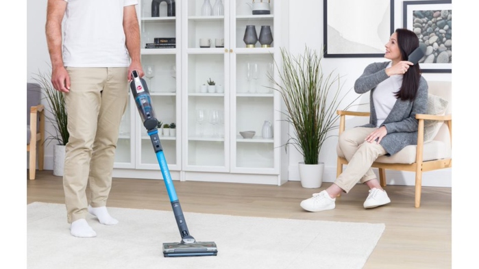 Hoover vacuum cleaner in use