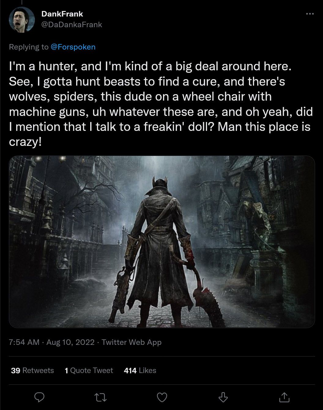 Bloodborne tweet