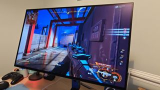 The Sony Inzone M10S 2 monitor at a desk setup.