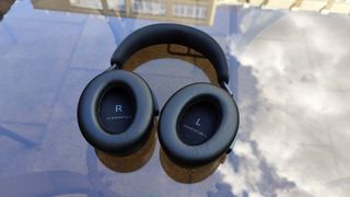 Sennheiser Momentum 4 Wireless review: headphones from the inside on a table