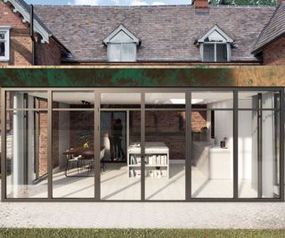 Modern glass extension on period property