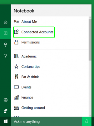 select connected accounts