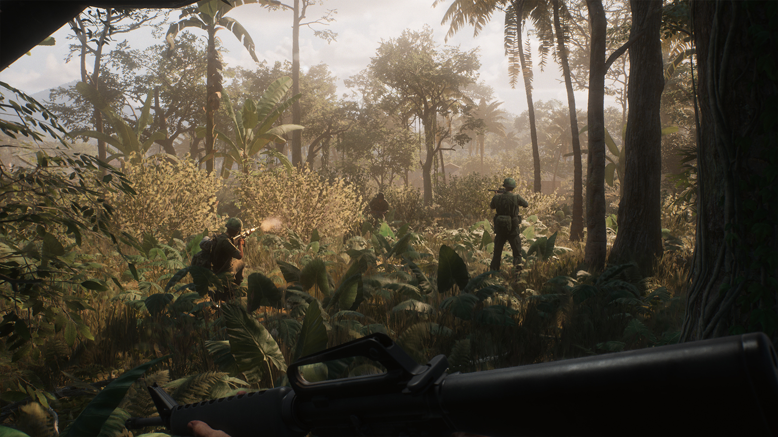 Screens from a game set in the Vietnam war