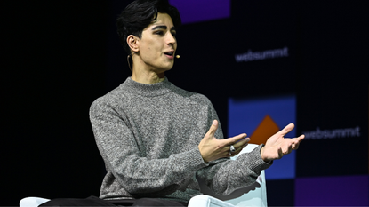 Omid Scobie, Yahoo News, on Fourth Estate stage during day one of Web Summit 2022 at the Altice Arena in Lisbon, Portugal.