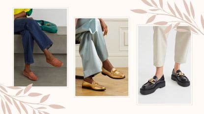 best loafers for women: selection of three styles