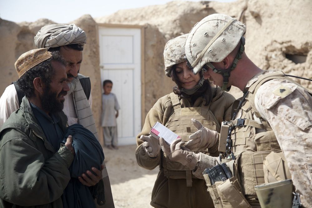 Female marine in Afghanistan