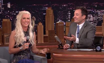 Kristen Wiig has some fun promoting her new movie on The Tonight Show