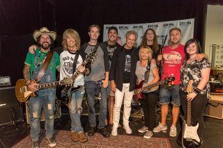 L-R Tracii Guns, Patrick, Clay, Matt, Don Felder, Ninette (front), Shane Fitzgibbon (back), Russell Howard, Megan