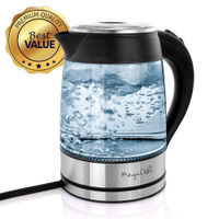 MegaChef 97096270M 1.8L Glass and Stainless Steel Electric Tea Kettle | $69.99