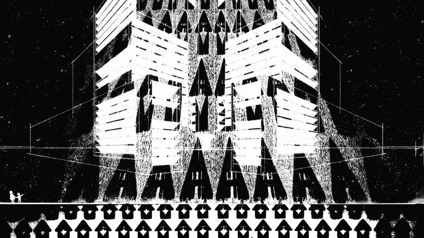 Radiohead Live 2025 graphic, black and white