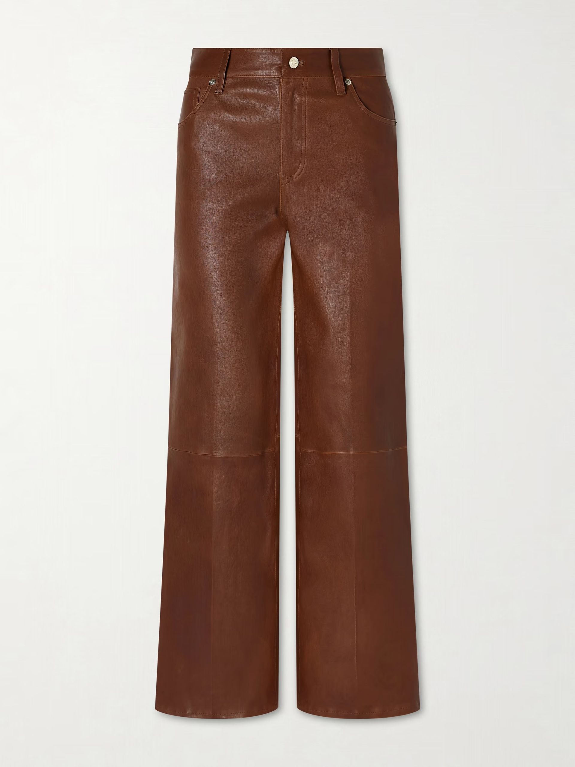 Frame, Le Slim Palazzo Paneled Leather Flared Pants