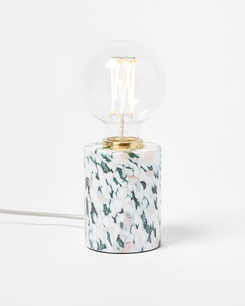 Green Glass Desk & Table Lamp Base