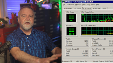 Dave Plummer showing the original Windows Task Manager