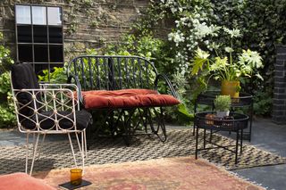 Bamboo link chair, bamboo bench and bamboo side tables from Rockett St George