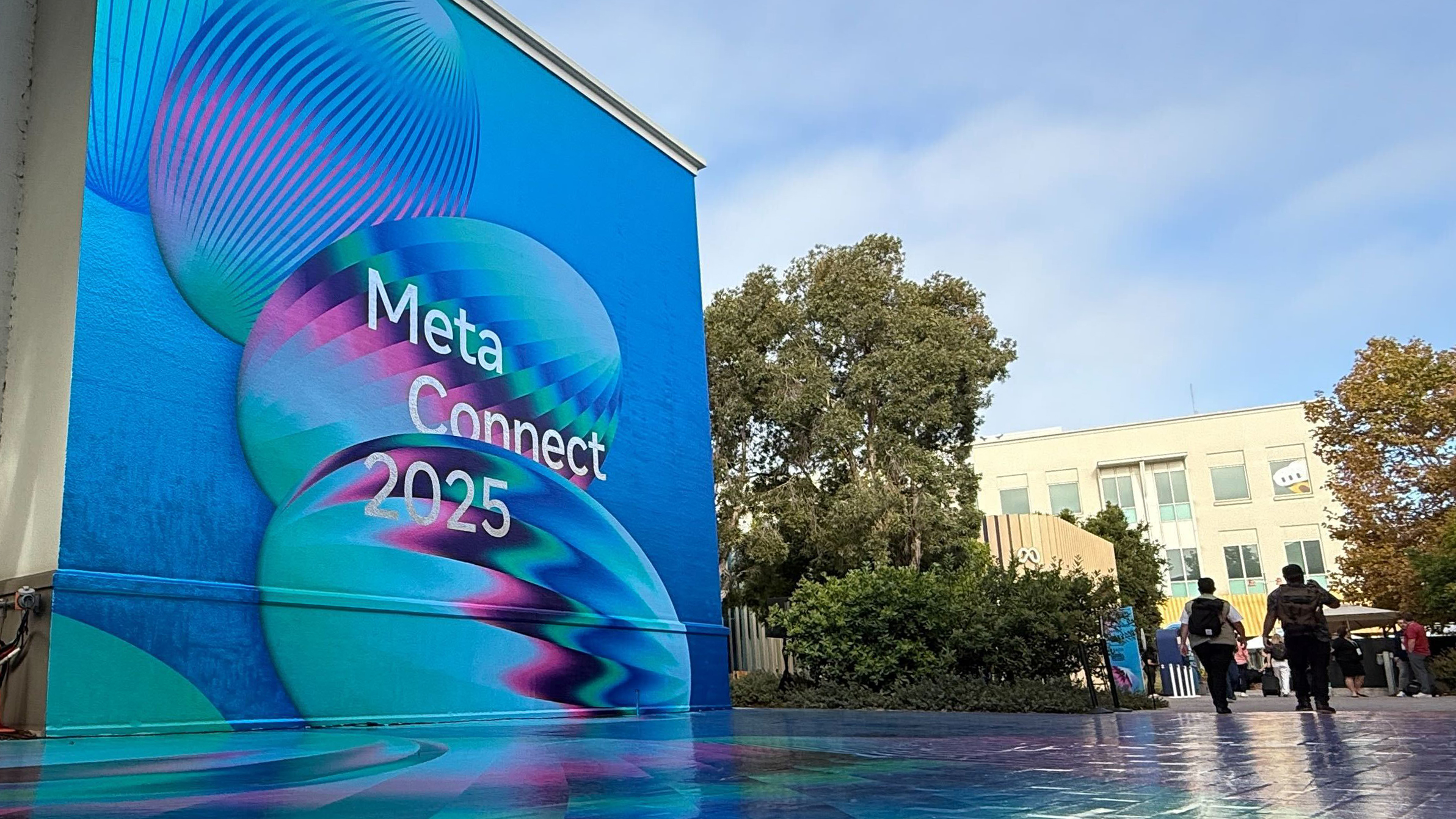 A Meta Connect 2025 banner on a building in New York City