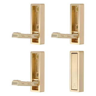 A set of four rectangular gold foldable wall hooks from Amazon