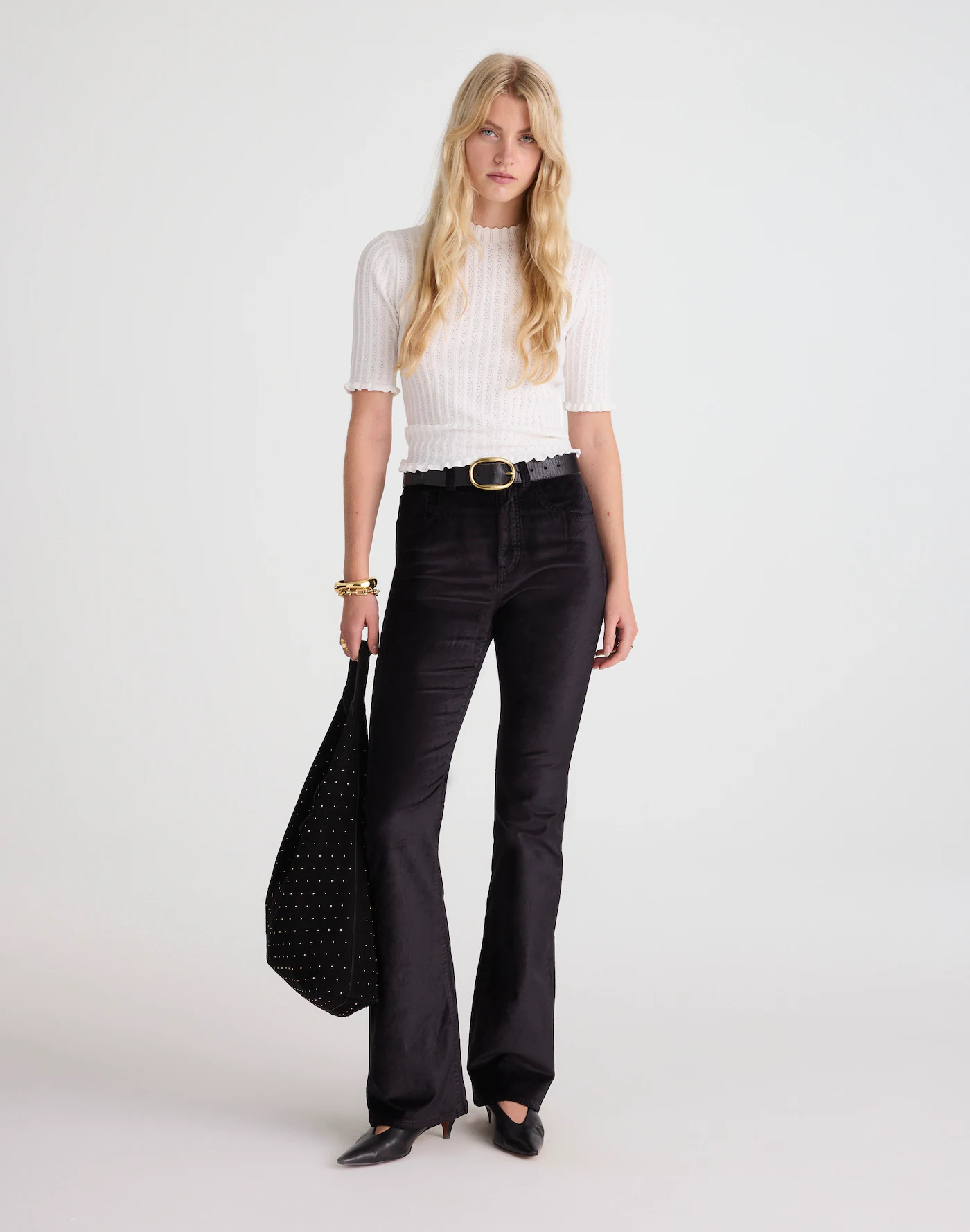 Madewell, The Stretch Flare Pant in Velvet