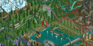 A sprawling park in RollerCoaster Tycoon 1.