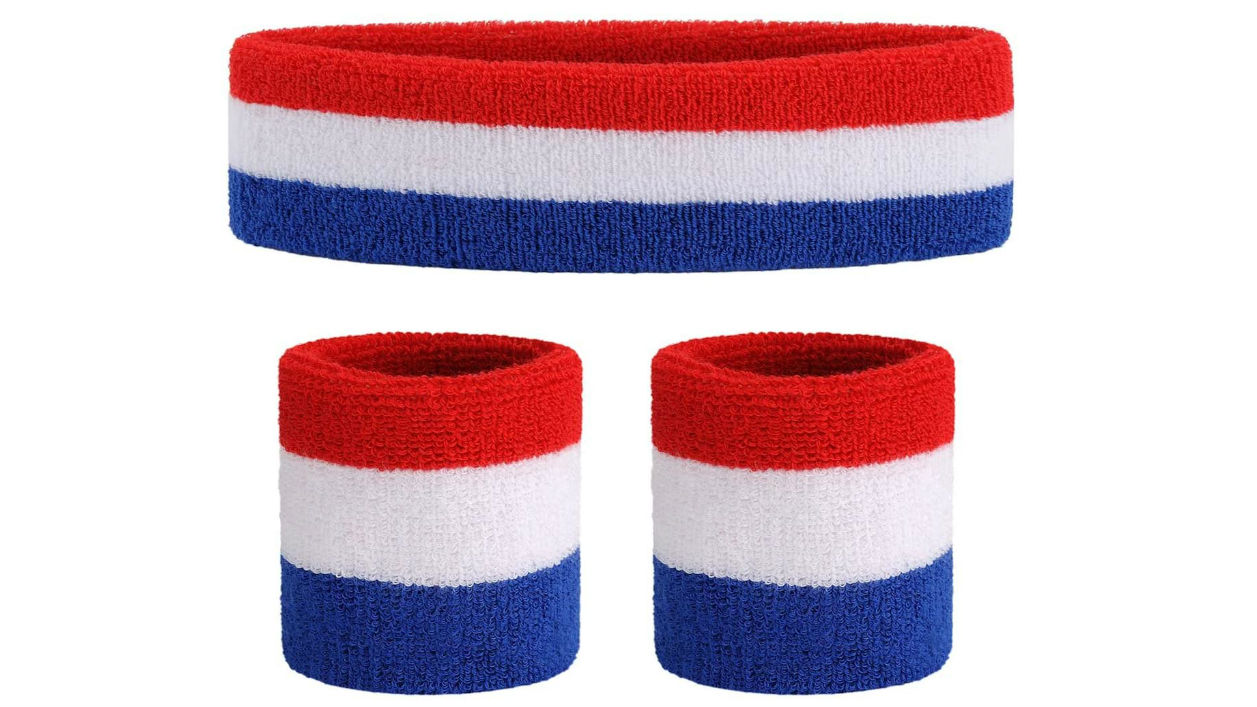 Striped sweatband set