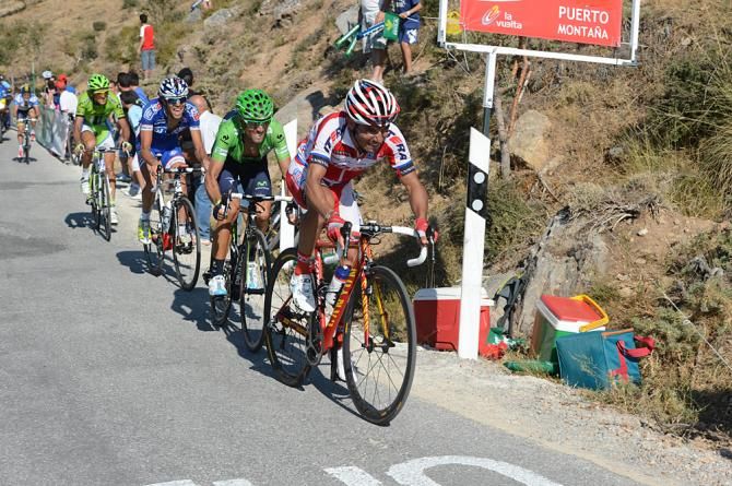 Joaquim Rodriguez (Katusha) ups the pace on the climb
