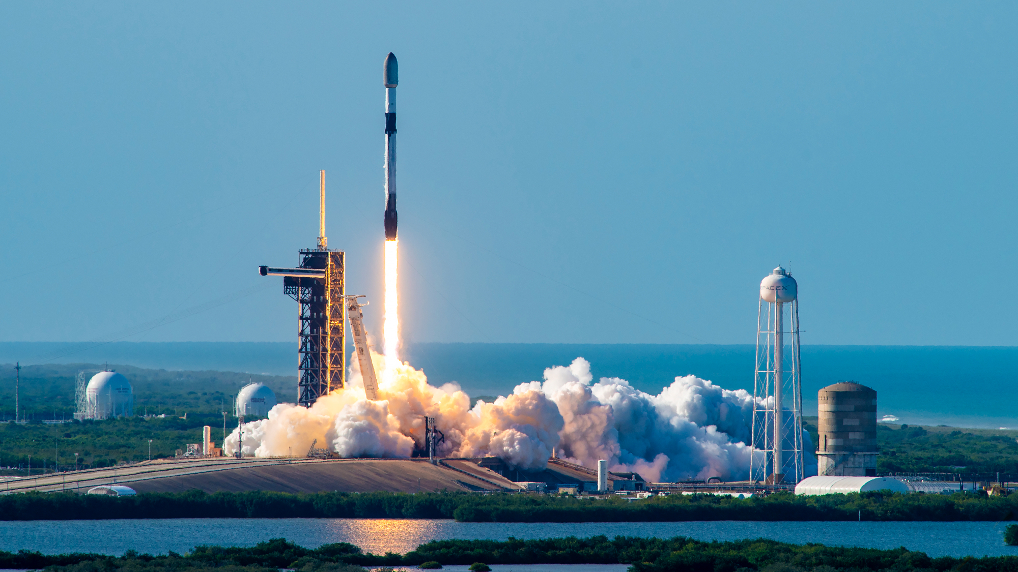 SpaceX Falcon 9 rocket launching 2 satellites on record-tying 20th flight today