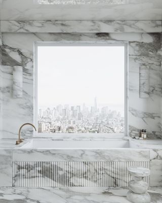 An all marble bathroom