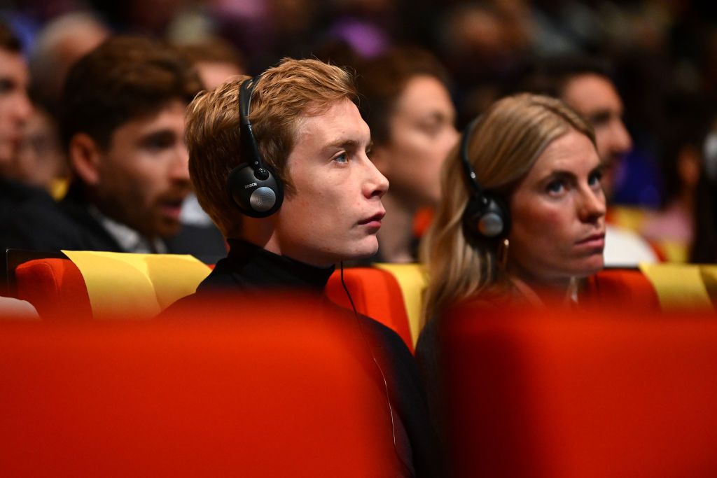 PARIS FRANCE OCTOBER 25 Jonas Vingegaard of Denmark and Team JumboVisma during the 111th Tour de France 2024 3rd Tour de France Femmes 2024 Route Presentation UCIWT UCIWWT on October 25 2023 in Paris France Photo by Dario BelingheriGetty Images