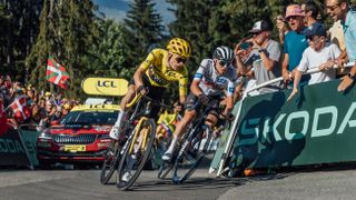 Pogacar and Vingegaard battling for the 2023 Tour de France