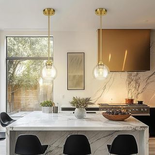 Modern Polished Gold Pendant Light