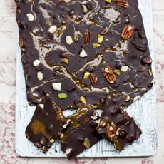 Chocolate-nut-caramel-slab bar-food-spring dining-woman and home