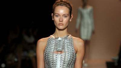 Runway model in Herve Leger 2011