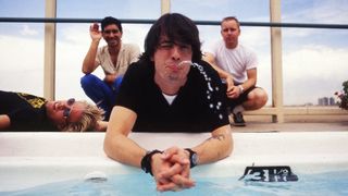Foo Fighters pose for a photo in Denver in 1998