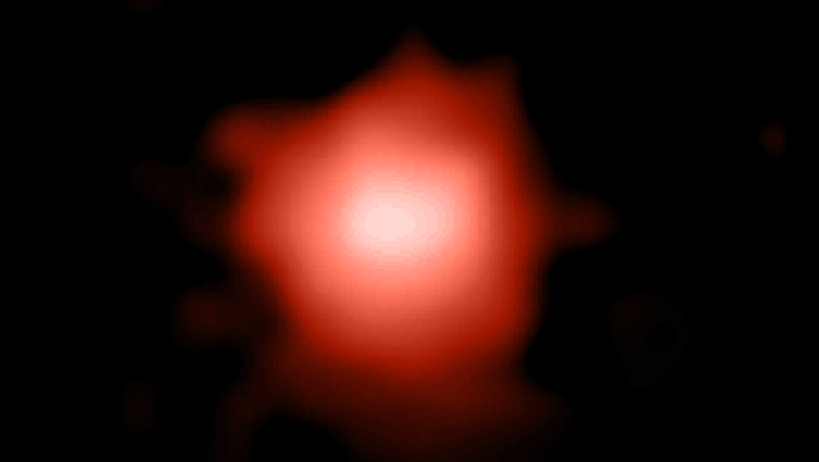 a bright red blob