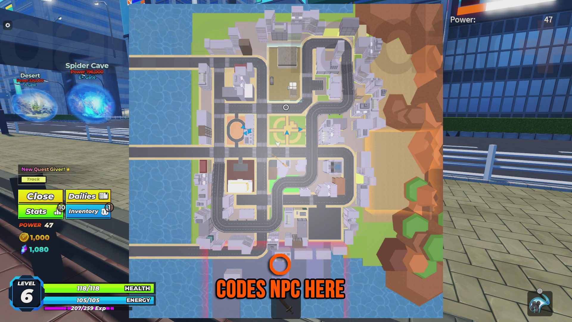 Map showing the location of the NPC you redeem Solo Hunters codes with