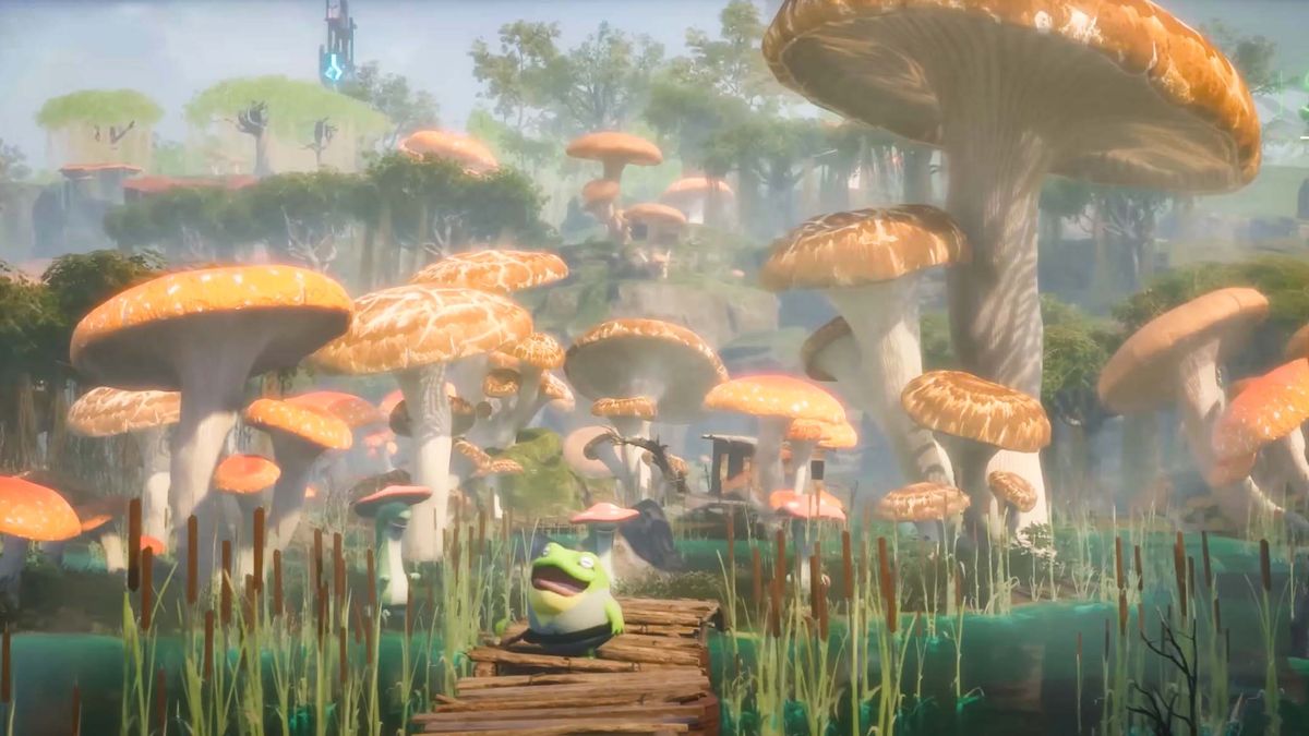 Palworld Sakurajima Update: Large mushrooms.