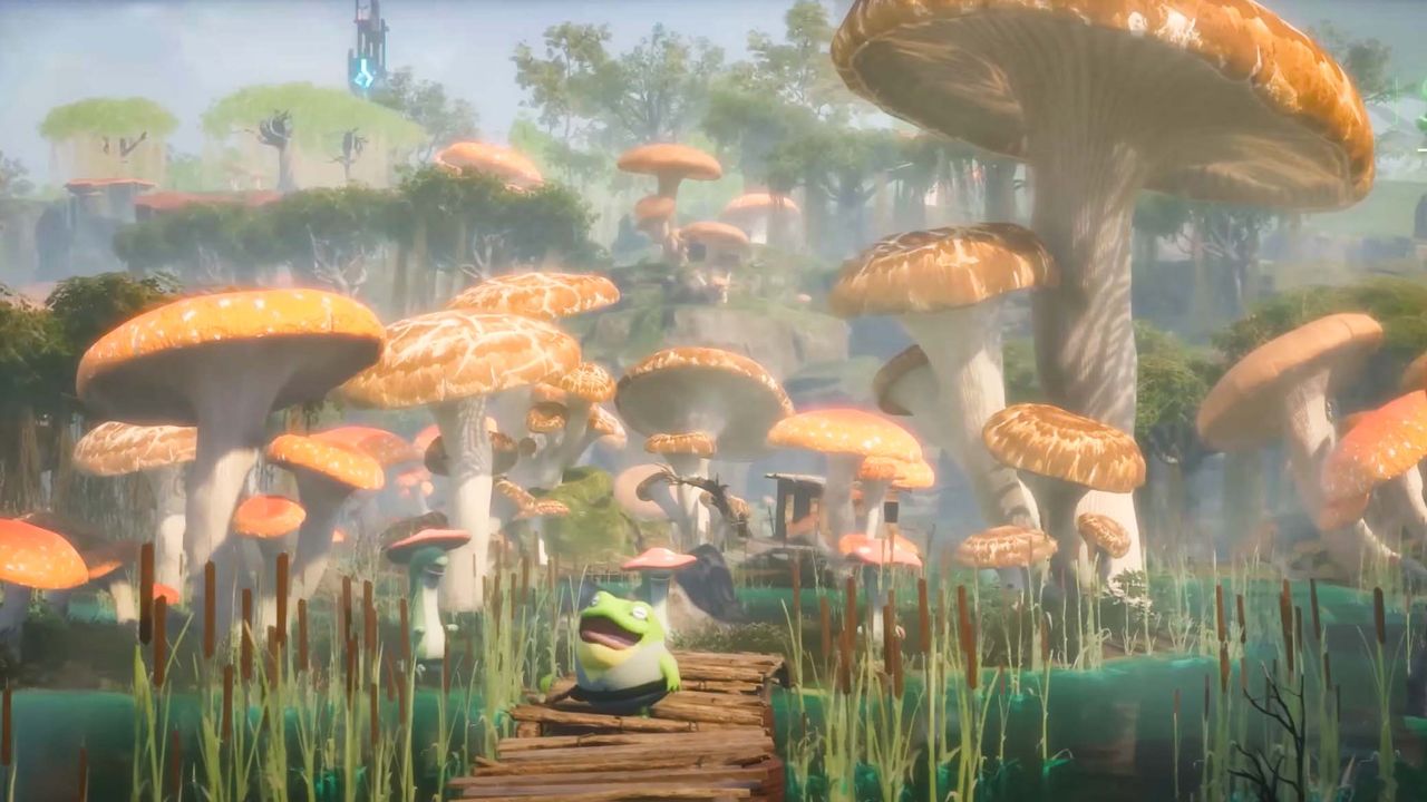 Palworld Sakurajima Update: Large mushrooms.