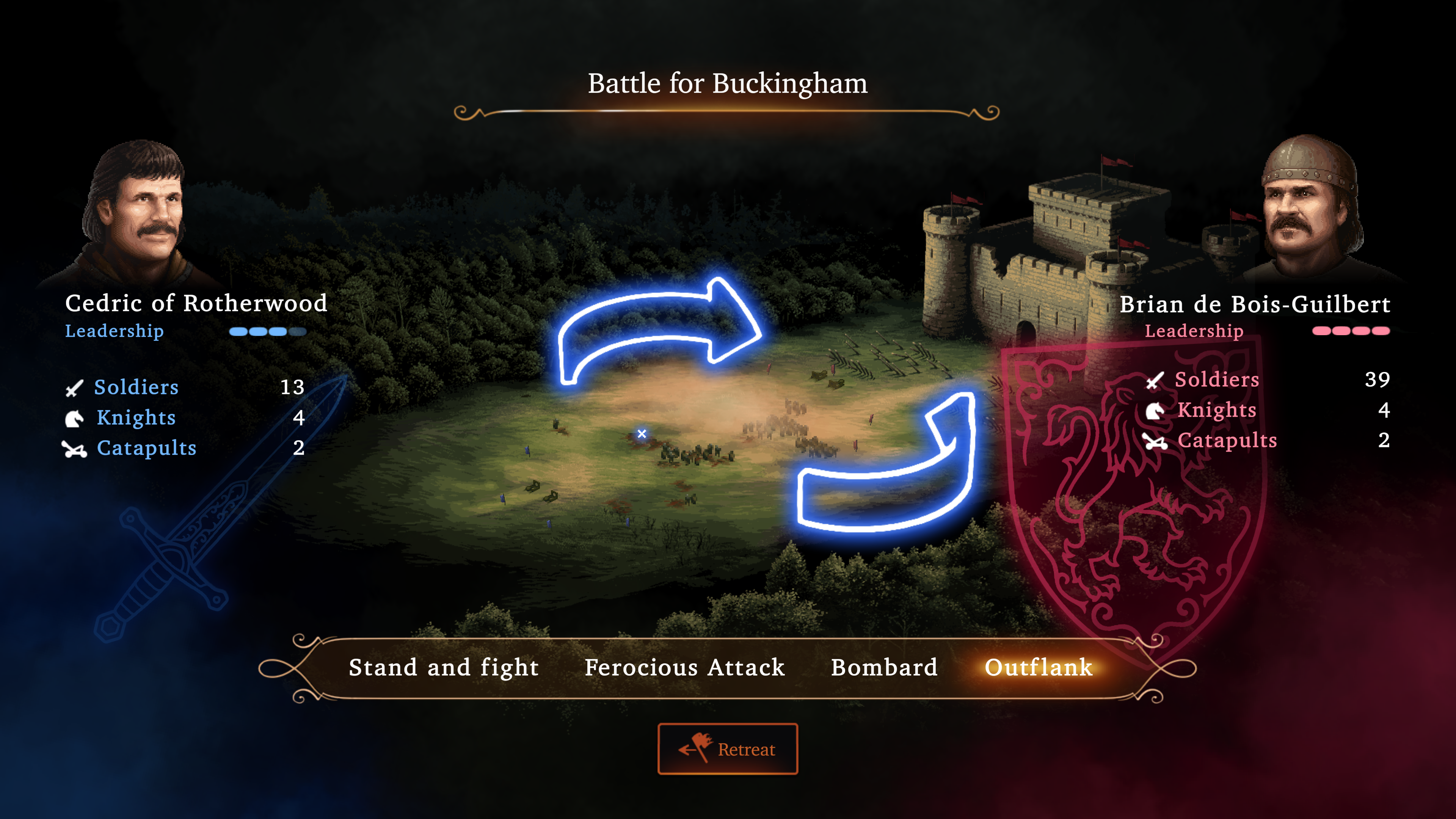 Map of an upcoming battle.