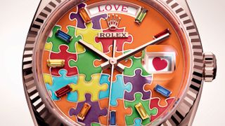 The Rolex 2023 Day Date Jigsaw edition with orange dial