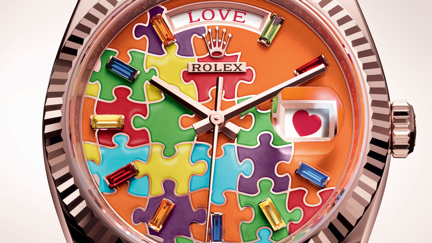 The Rolex 2023 Day Date Jigsaw edition with orange dial