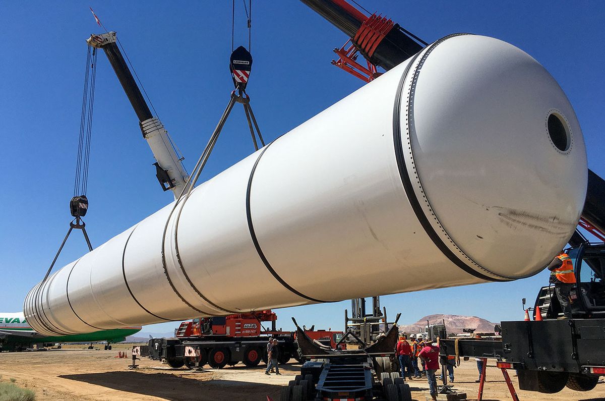 Space shuttle rocket boosters roll into California for Endeavour