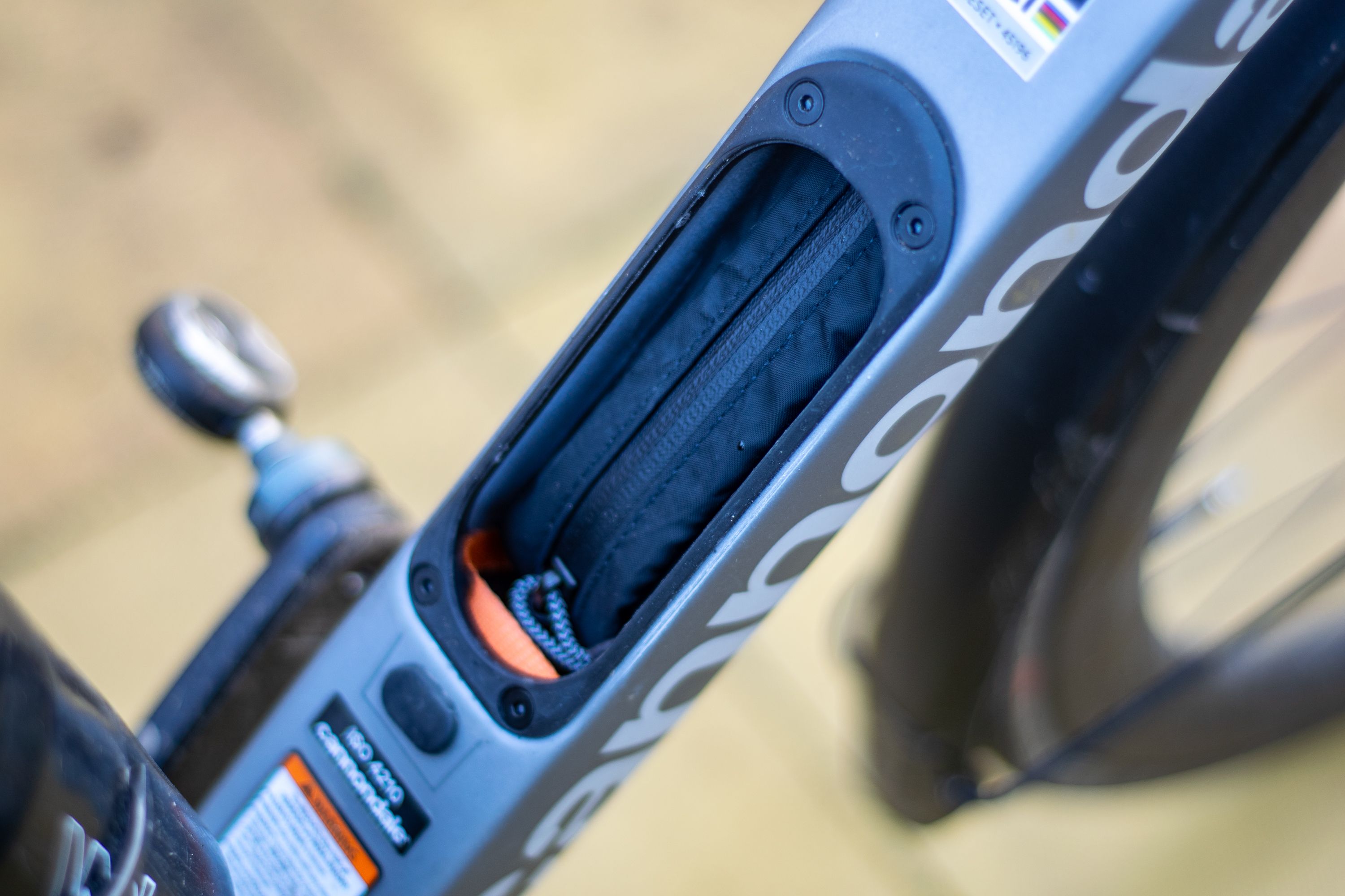 A downtube storage compartment