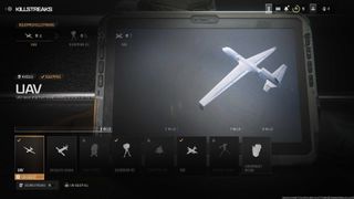 UAV shown in the killstreaks menu
