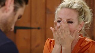 Sharon Case as Sharon upset and in tears in The Young and the Restless