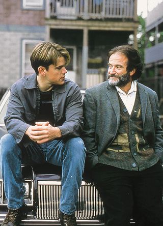 Matt Damon and Robin Williams in Good Will Hunting.