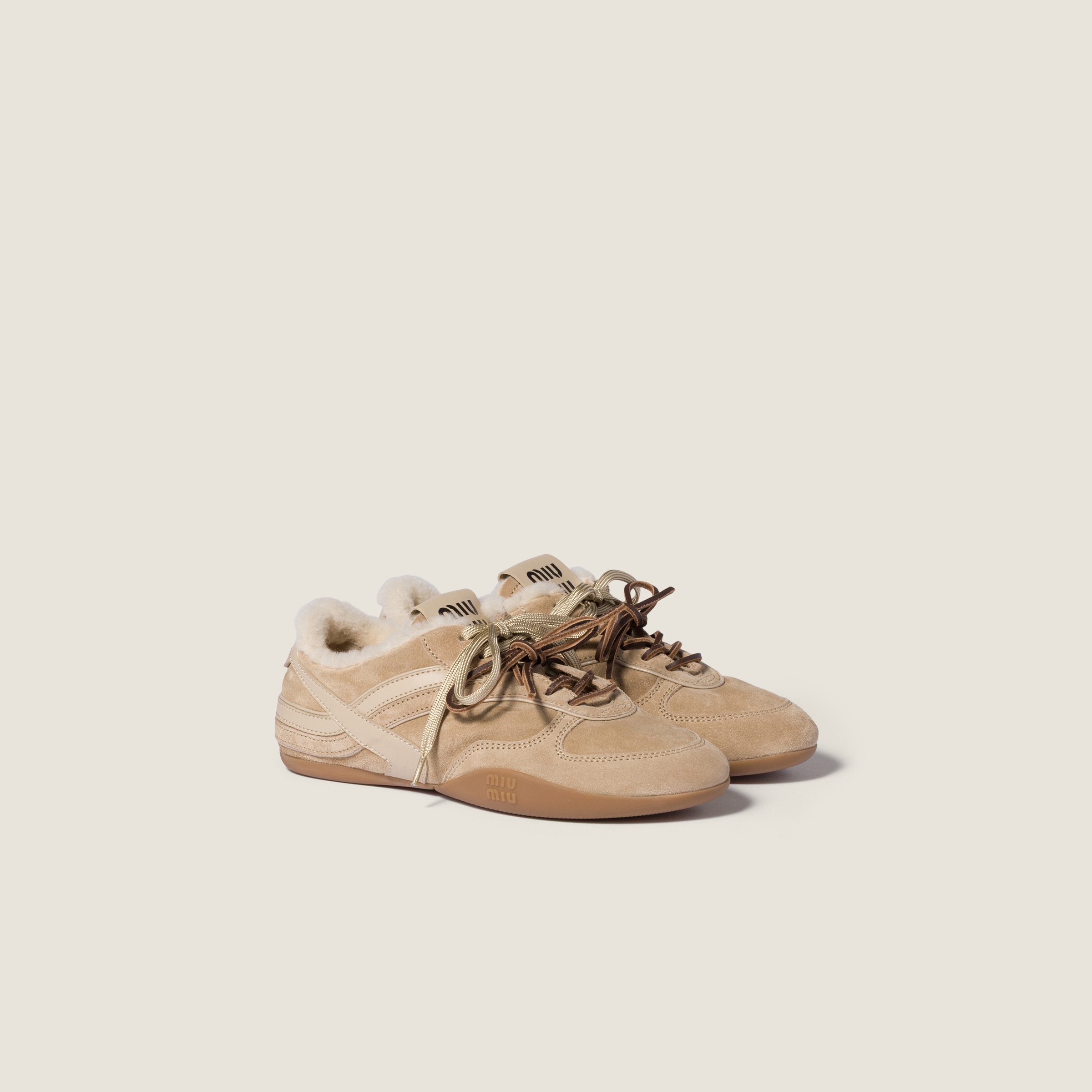 Gymnasium Suede and Shearling Sneakers