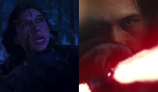 Kylo Ren scar comparisons in The Force Awakens and The Last Jedi