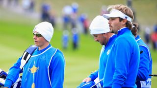 Tom Ayling and Victor Dubuisson at the 2014 Ryder Cup