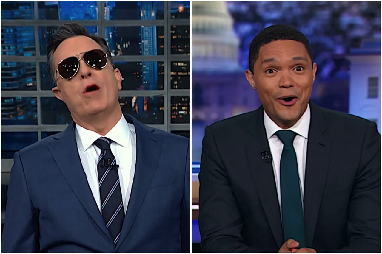 Stephen Colbert and Trevor Noah