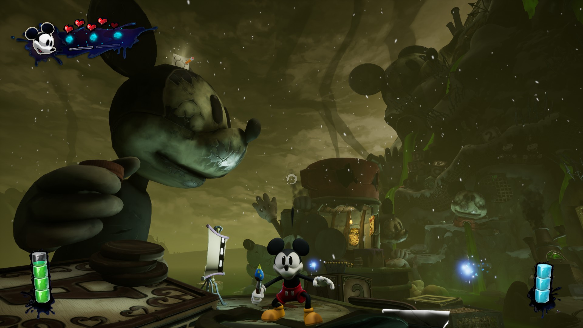 Disney Epic Mickey: Tangkapan layar yang diperbaiki menunjukkan arah seni secara keseluruhan