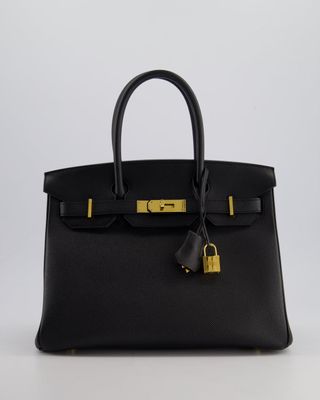 *hot* Hermès Birkin Bag 30cm Retourne in Black Epsom Leather With Gold Hardware